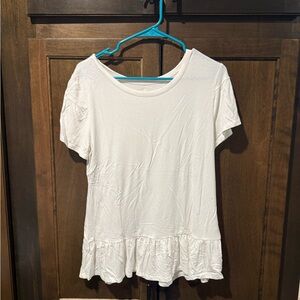 Elegant White Ruffle Hem Top